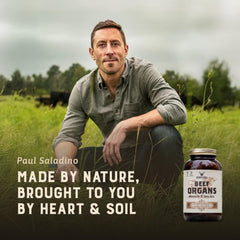 Heart & Soil kidney capsules highlighting mineral-rich formula for digestion support.