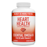 Heart Health Omega III bottle with lemon label, highlighting heart-supporting daily use.