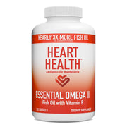 Heart Health Omega III bottle with lemon label, highlighting heart-supporting daily use.