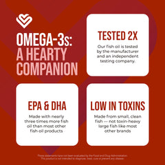 Closeup of Heart Health Omega III softgels emphasizing purity and easy daily intake.