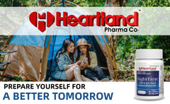 Label close-up showing 96-count Heartland Pharma sleep aid