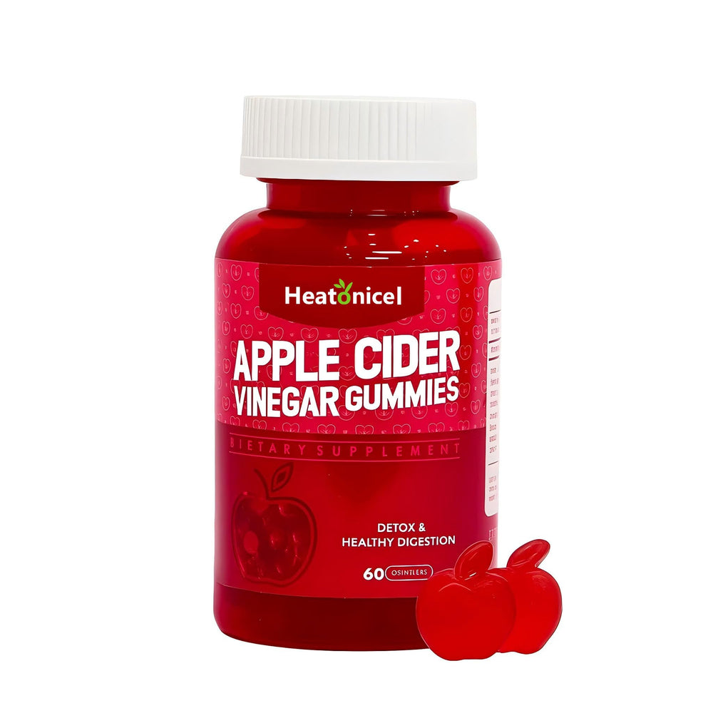 Heatonicel ACV Gummies for Women bottle front showing apple flavor