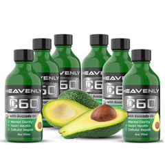Heavnely Natural C60 avocado oil bottle boosts skin radiance and hair vitality