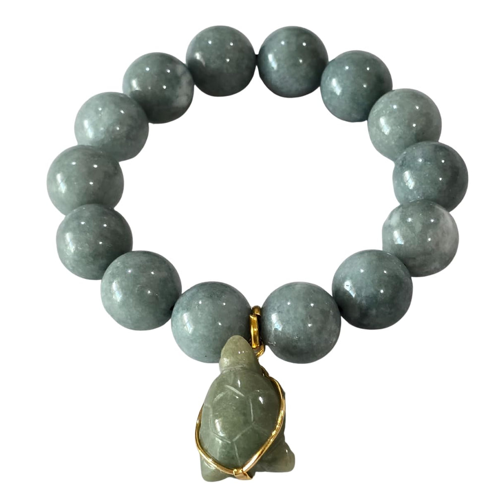 Heavens Tvcz jade turtle bracelet showcases elegant beads and a protective charm for mindful style.