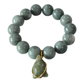 Heavens Tvcz jade turtle bracelet showcases elegant beads and a protective charm for mindful style.