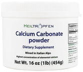 Heiltropfen Calcium Carbonate powder packaging showcasing purity for dietary use.