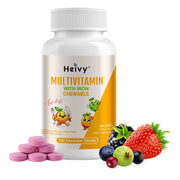 Heivy New Children Multivitamin Chewable bottle supports growth and immune health.