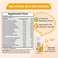 Heivy packaging highlights vitamin D3 and B-complex for daily energy and growth.