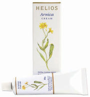 Helios Arnica Cream tube close-up showing natural Arnica ingredients for gentle relief