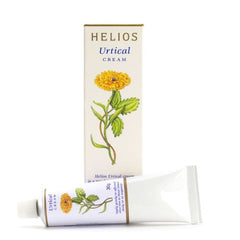 Helios Urtical Cream tube packaging for soothing skin.