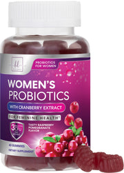 Hello Lovely Probiotics for Women Cranberry bottle shows 60 gummies for daily support.