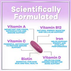 Hello Lovely! ingredients panel highlights key vitamins and minerals in the formula.