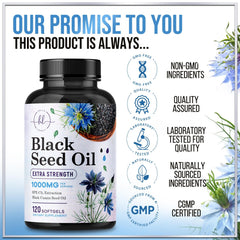 Hello Lovely Black Seed Oil Softgels bottle label detail showing Nigella sativa.