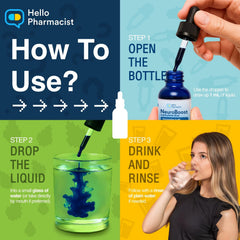HelloPharmacist NeuroBoost bottle label highlighting quality and purity.