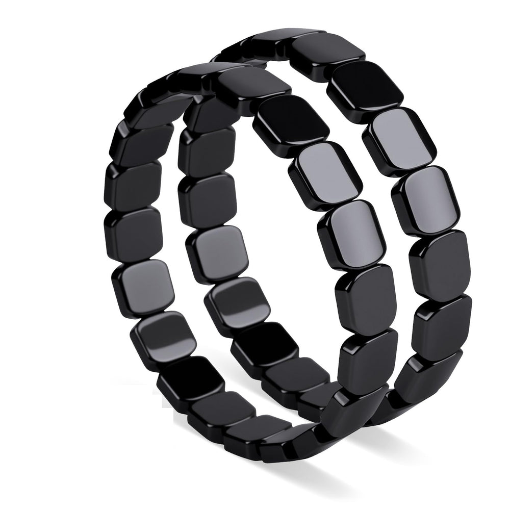 Hematite bracelet men close-up showing natural texture for everyday focus.