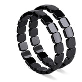Hematite bracelet men close-up showing natural texture for everyday focus.