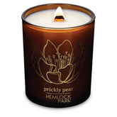 Hemlock Park Amber & Gold candle with wood wick for a subtle, inviting aroma.