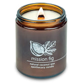 Hemlock Park candle in amber jar closeup, showcasing premium coconut wax for a clean, calming burn.