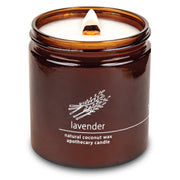 Hemlock Park lavender candle with crackling wood wick for cozy evenings