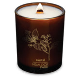 Hemlock Park Santal coconut wax candle emits a warm, inviting aroma for calm evenings.