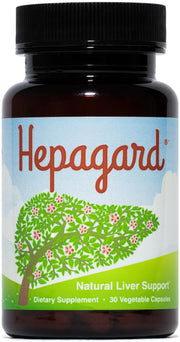 Hepagard bottle with milk thistle label signaling liver support.