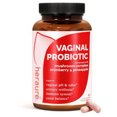 HerAuré Vaginal Probiotics bottle shown for daily pH balance and freshness.