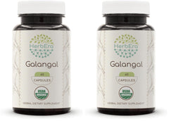 HerbEra Galangal dried root pack 2, natural and organic, ready for culinary uses.