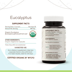 HerbEra organic eucalyptus capsules on a store shelf showcasing USDA certification