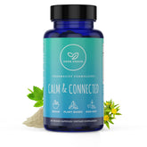 Herb Krave Calm & Connected bottle front for daily stress support and focus.