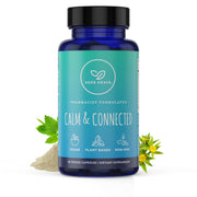 Herb Krave Calm & Connected bottle front for daily stress support and focus.