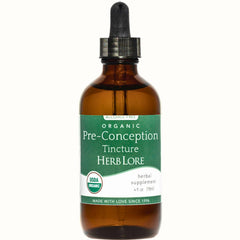 Herb Lore pre-conception tincture bottle with convenient dosing for potential reproductive health support.