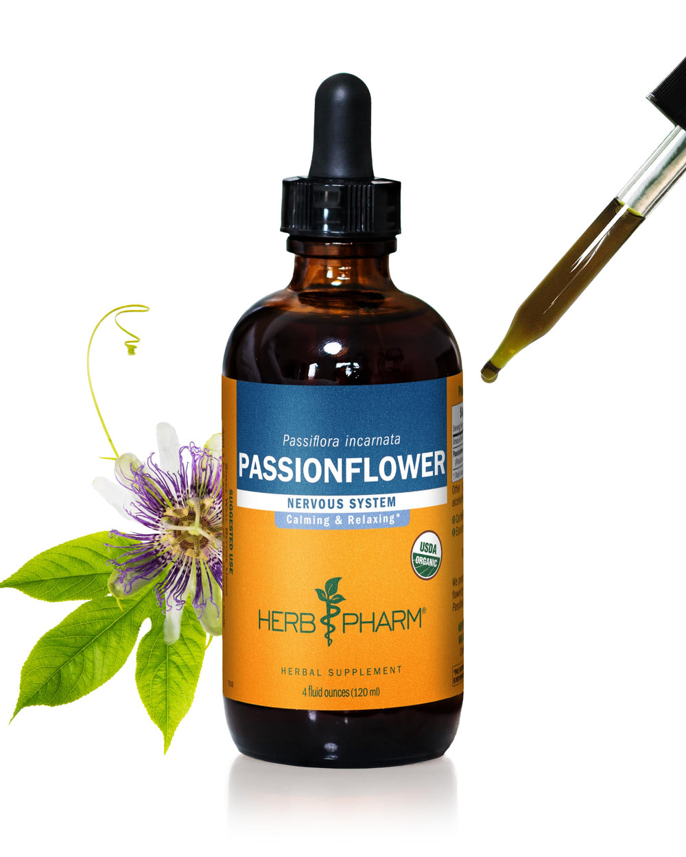 Herb Pharm Passionflower liquid extract bottle ready for daily use