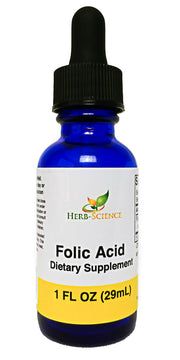 Herb-Science Liquid Vitamin B9 Drops bottle ready for daily brain support.