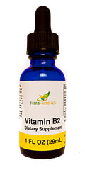 Herb-Science Vitamin B2 Drops being poured for quick energy use.