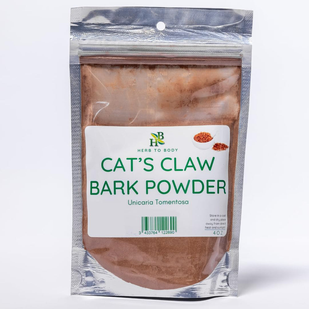 Herb To Body Cat's Claw Bark Powder pouch front, ideal for fresh, all-natural herbal blends.