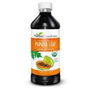 Herbal Goodness Papaya Leaf Extract bottle pour for daily wellness support.