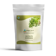 Herbal Hills alfalfa powder container for convenient daily use.