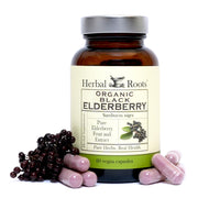Herbal Roots Black Elderberry Capsules bottle front showing convenient immune-support option