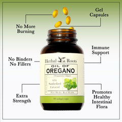 Herbal Roots cGMP-certified label on bottle packaging.