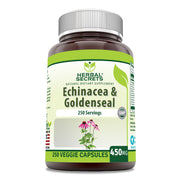 Herbal Secrets Echinacea y Goldenseal, botella 450 mg, apoyo diario al bienestar