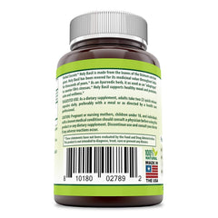Herbal Secrets Holy Basil capsules closeup highlights vegetarian capsules for easy daily use