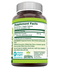 Herbal Secrets valerian capsule closeup highlights veggie capsule format for gentle relaxation.