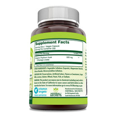 Herbal Secrets veggie capsules package shows 250-count for vegetarian-friendly fiber support.