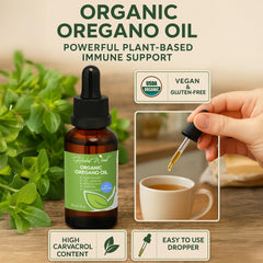 Herbal Wind Organic Oregano Oil label with USDA Organic certification
