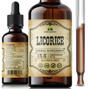HERBALICIOUS licorice root bottle showing organic extract for easy daily dosing.