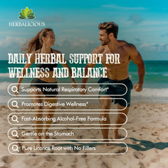 HERBALICIOUS organic licorice root highlight a pure herbal profile.
