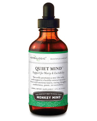 Herbalogic Quiet Mind drops bottle; non-sedating calm for daytime focus