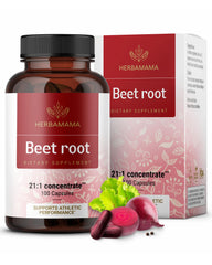 HERBAMAMA Beet Root extract bottle viewed from top for easy on-the-go energy support.