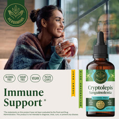 Herbamama Cryptolepis tincture dropper enabling easy daily dosing.