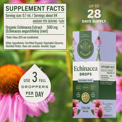 HERBAMAMA Echinacea drops bottle being poured into a glass